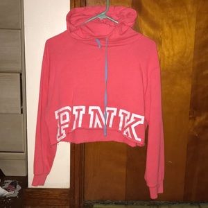 Women’s small Victoria’s Secret pink crop hoodie